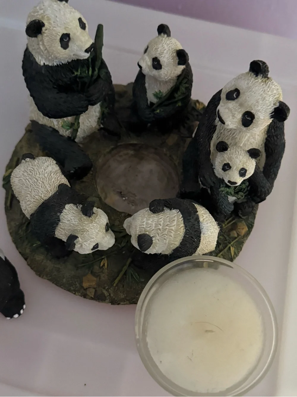 Panda Family Candle Holder & extra Panda
